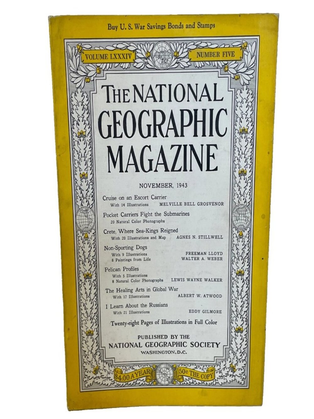 VINTAGE National Geographic November 1943 WWII Escort Carrier Military History